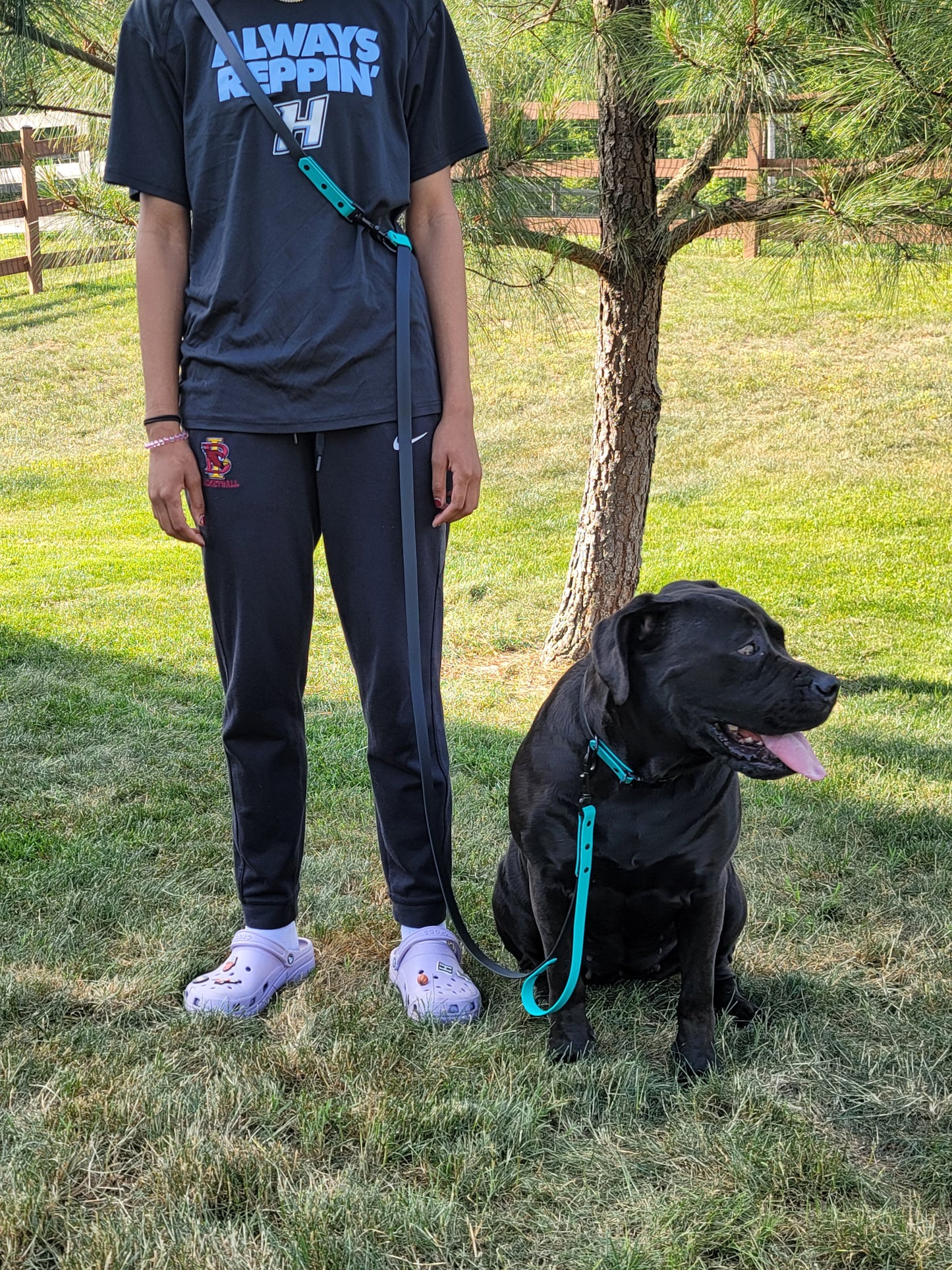3/4" Two Tone BioThane® Hands Free Leash with Built in Traffic Handle