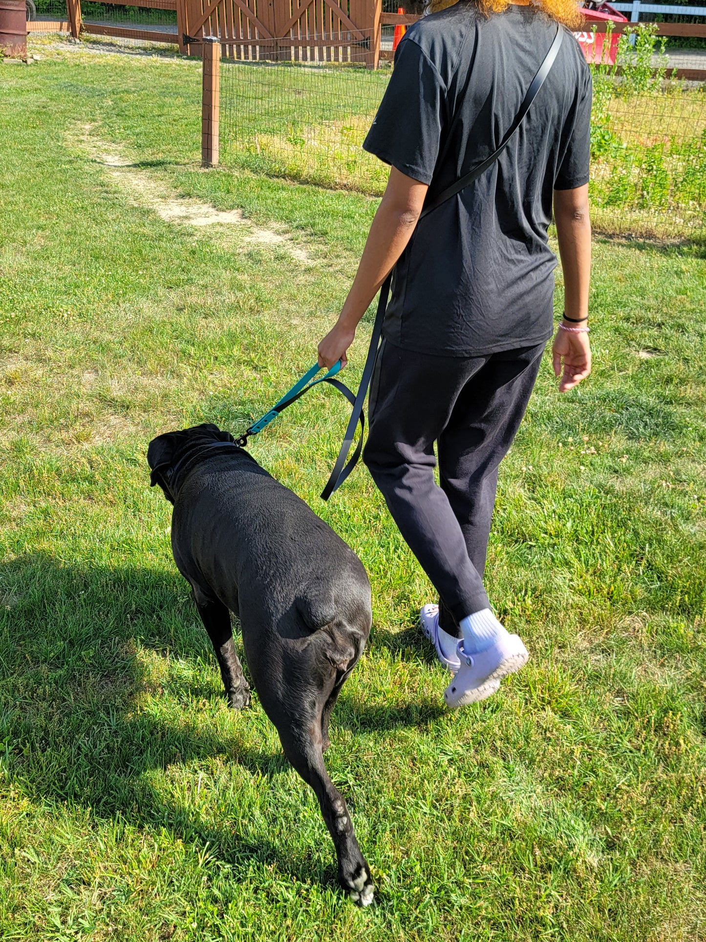 3/4" Two Tone BioThane® Hands Free Leash with Built in Traffic Handle