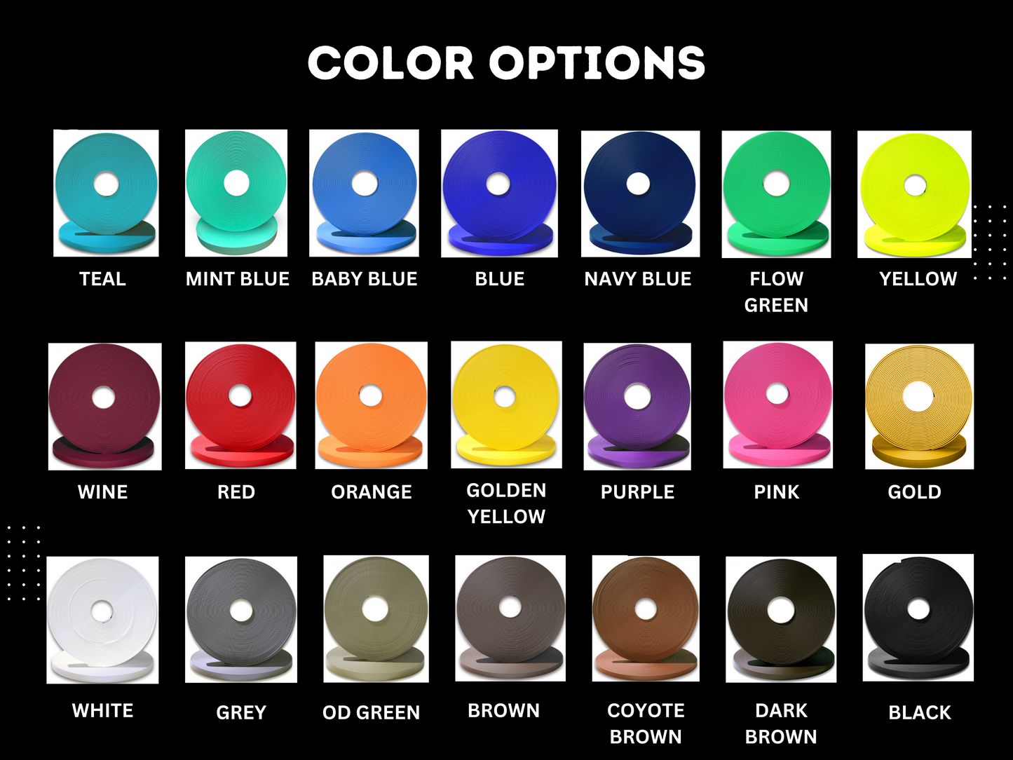 3/4" Two Tone Quick Adjust Quick Release BioThane® Dog Collar